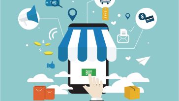 digital art of tablet used for buying retail items