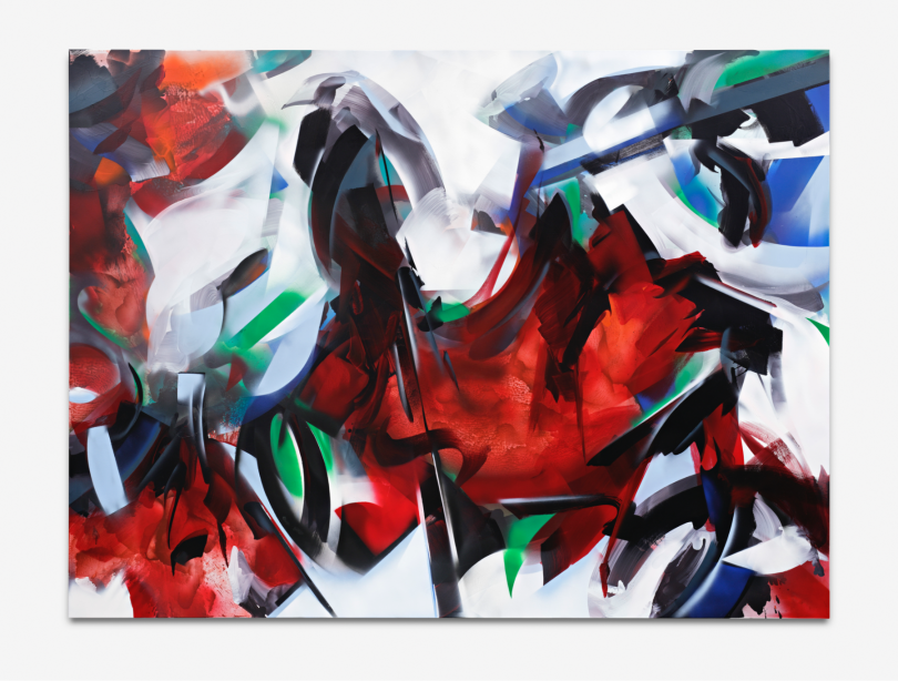 A Roman Lipski painting inspired by his AI muse.